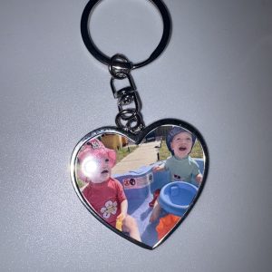 Double sided Heart shape keyring