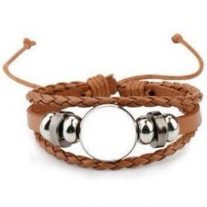Personalised brown leather bracelet
