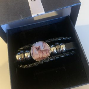 Personalised Black leather bracelet