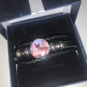 Personalised Black leather bracelet