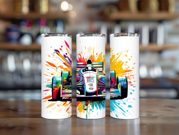 F1 car paint splat 20oz tumbler