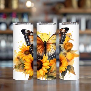Butterfly floral 20oz tumbler