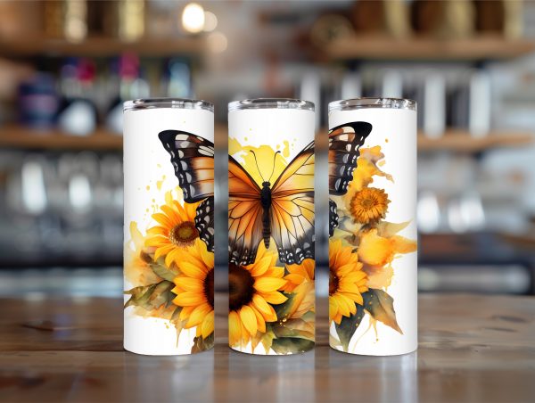 Butterfly floral 20oz tumbler