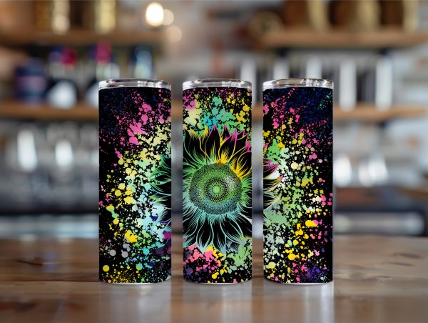 Paint splat floral 20oz tumbler