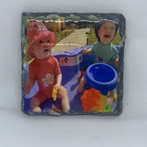 Personalised glossy square slate coasters