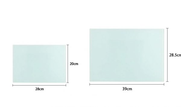 8" x 11" Toughened glass plain finish chopping board