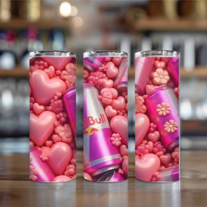 3D pink red bull 20oz insulated tumbler