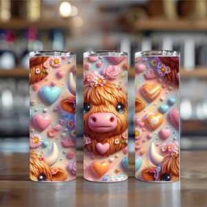 3D cow 20oz insulated tumbler