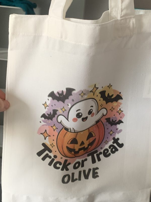 Trick or treat ghost tote bag