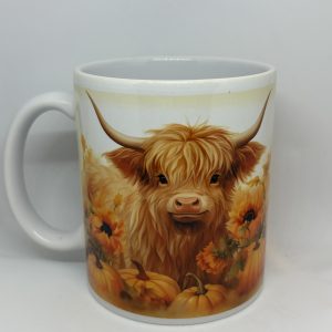 Autumnal highland cow mug