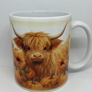 Autumnal highland cow mug